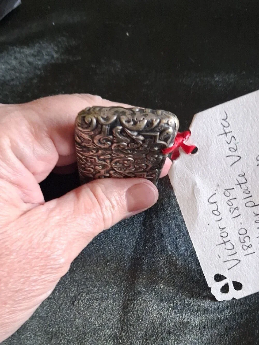 Victorian Ornate Silverplate Embossed Vesta Case